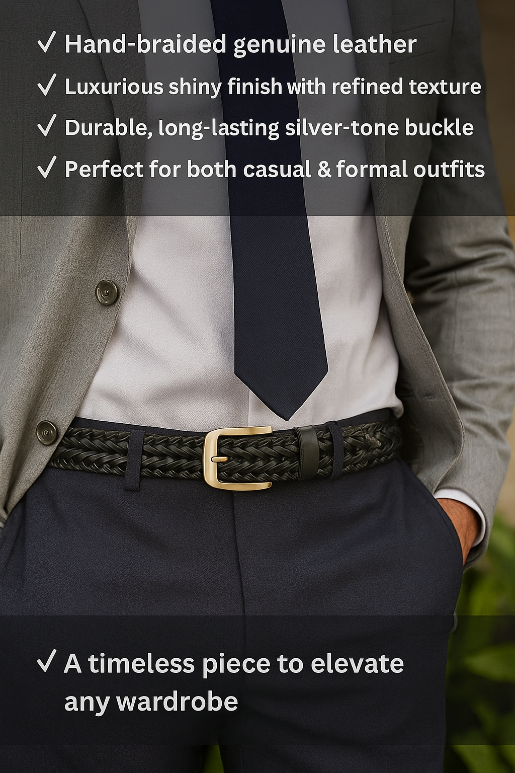 Stylish Braided Men’s Milano Leather Belt-Ml-001