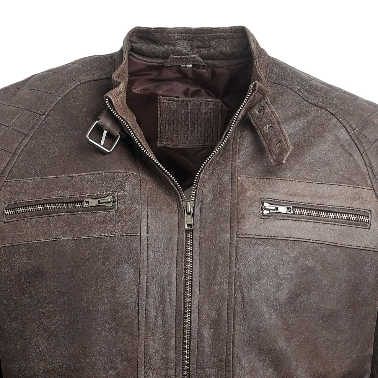 Men Brown Leather Jacket ML-jk0044