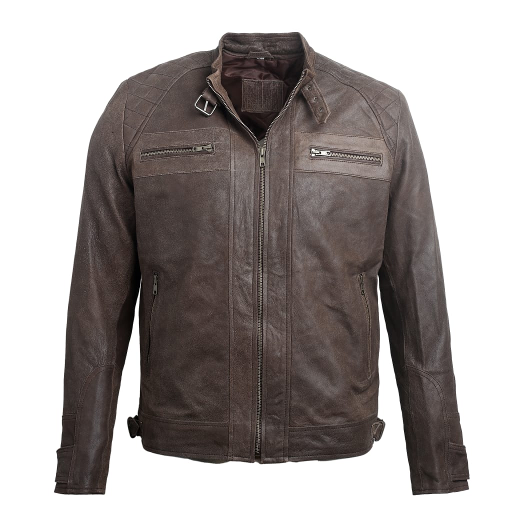 Men Brown Leather Jacket ML-jk0044