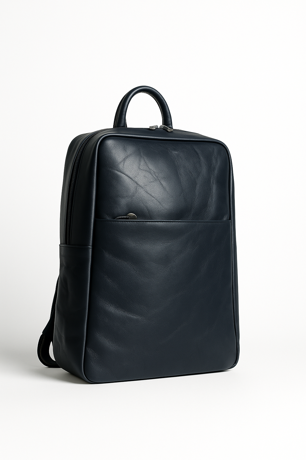 Premium Navy Blue Leather Backpack – Sleek & Modern Everyday Bag