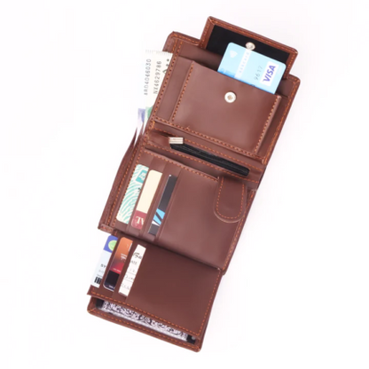 Compact Leather Wallet-brown-LW-001