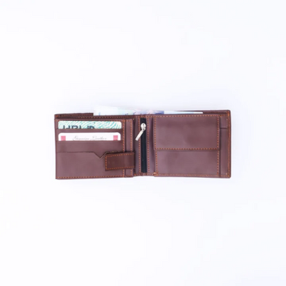 Minimalist Mens Leather Bi-Fold Wallet-brown-LW-0015