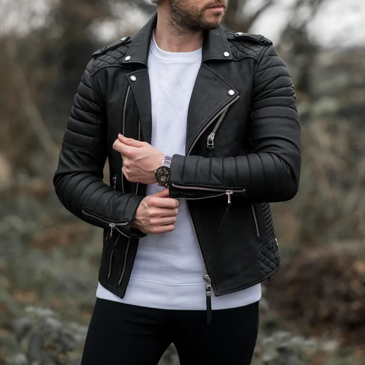 Stylish Biker Leather Jacket For Men-ML-JK0024 – Milano Leathers