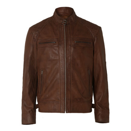 Mens Distressed Brown Motorcycle Leather Jacket-ML-JK0038