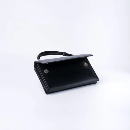 Nova-Womens Handle Leather Clutch Wallet-Black-LW-0018