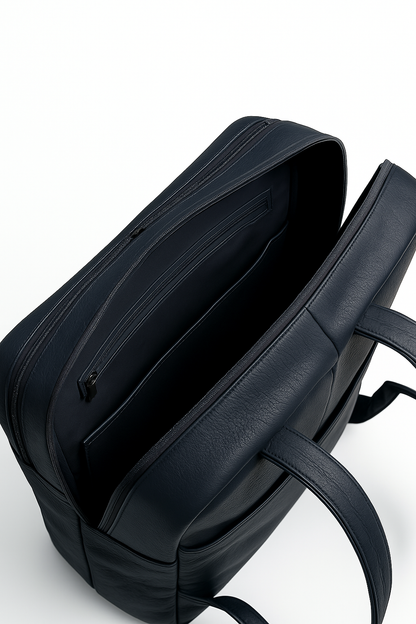 Premium Navy Blue Leather Backpack – Sleek & Modern Everyday Bag
