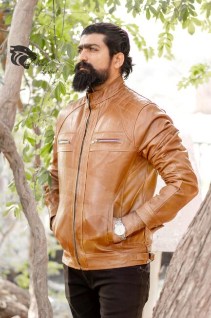 Cambridge leather jacket-ML-JK0016