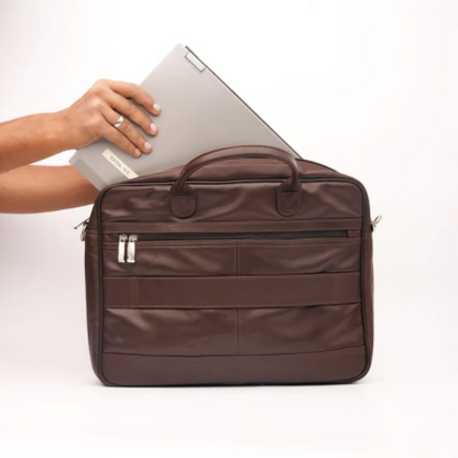 Executive Leather Laptop Bag-Brown-ML-003