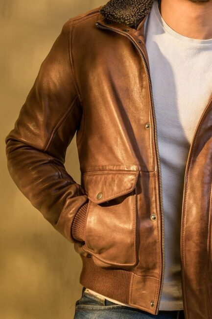 Marine Bomber Jacket Tan-ML-JK0031