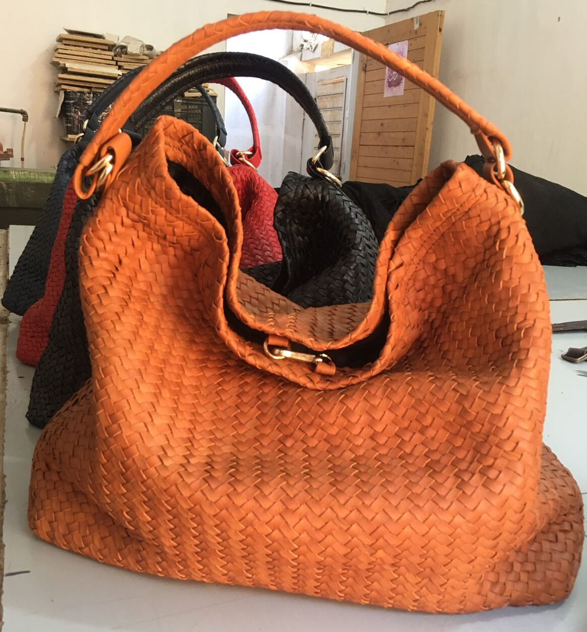 Women Leather Basket Tote Bag-ML-TB0027