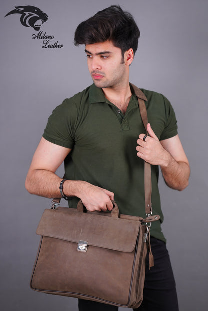 Milano Leather Laptop Bag Brown ML-LB001