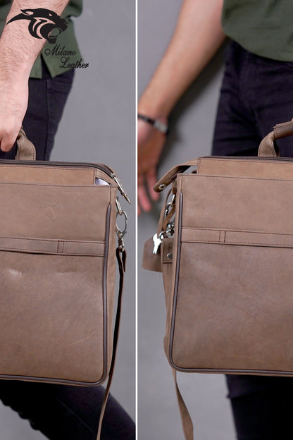 Milano Leather Laptop Bag Brown ML-LB001