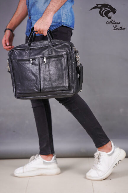 Leather Laptop Bag Black ML-LB003