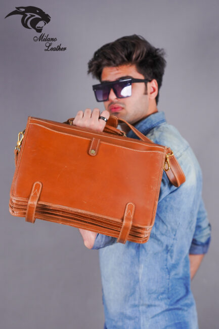 Leather Laptop Bag Brown ML-LB005