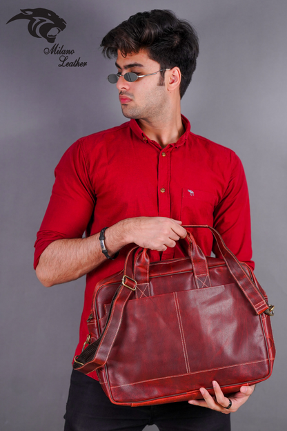 Leather Laptop Bag Maroon ML-LB006