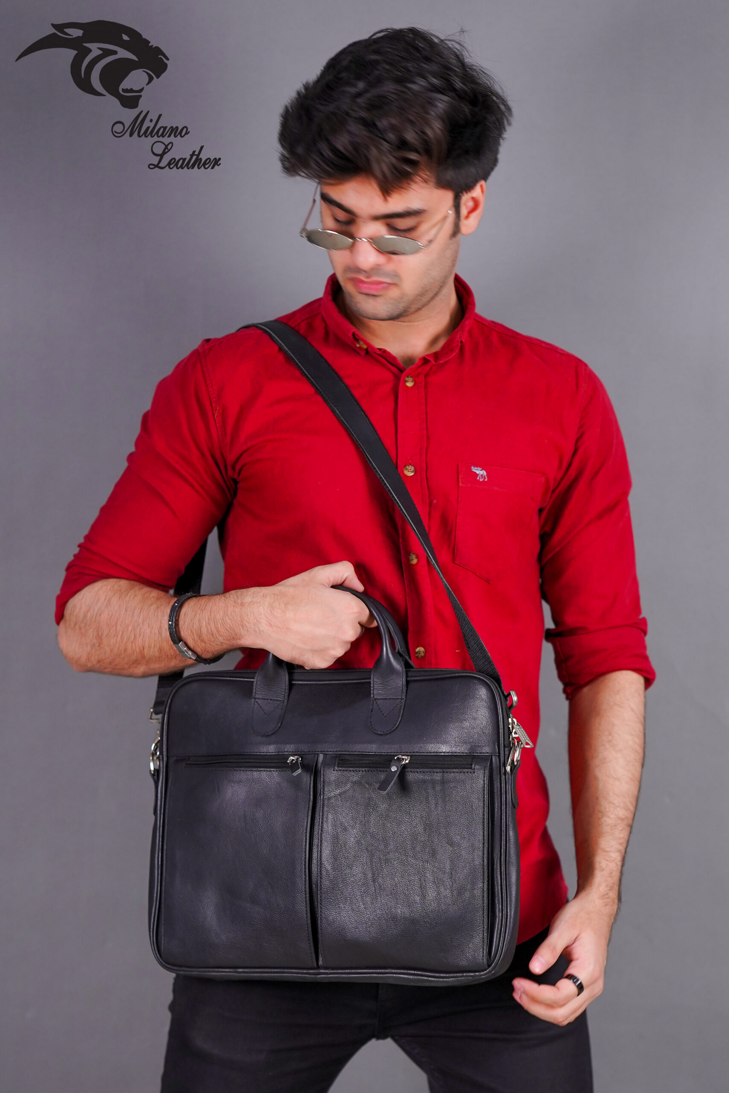 Leather Laptop Bag Black ML-LB007