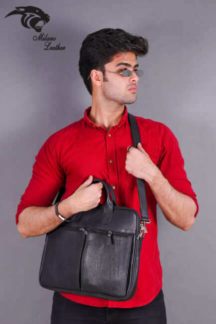 Leather Laptop Bag Black ML-LB007