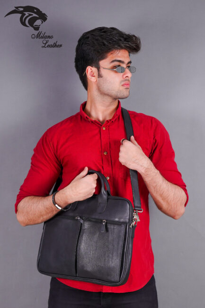 Leather Laptop Bag Black ML-LB007