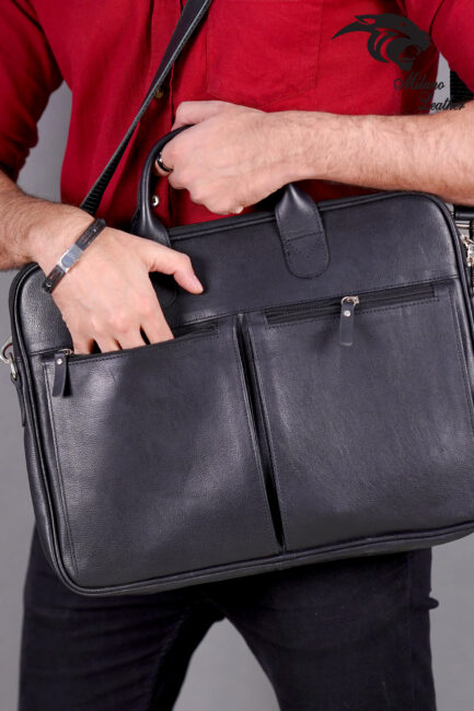 Leather Laptop Bag Black ML-LB007