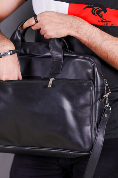 Leather Laptop Bag Black ML-LB008