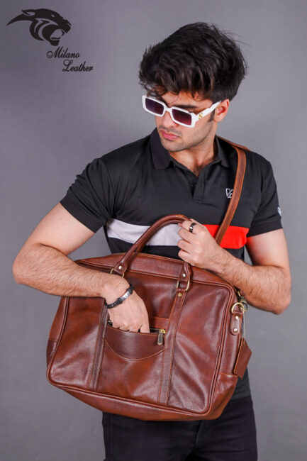 Leather Laptop Bag Brown ML-LB009