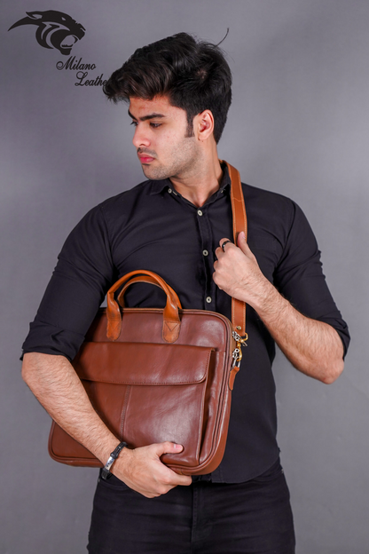 Leather Laptop Bag Brown ML-LB0010