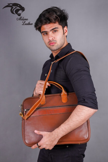 Leather Laptop Bag Brown ML-LB0010