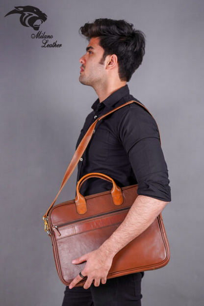 Leather Laptop Bag Brown ML-LB0010