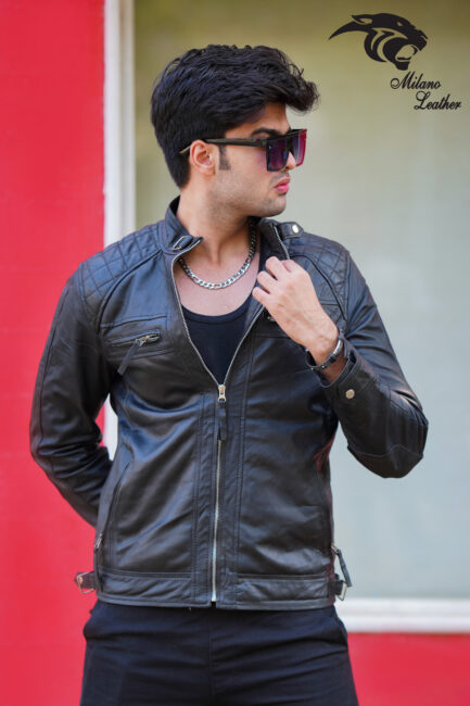 Men Black Leather Jacket ML-jk001