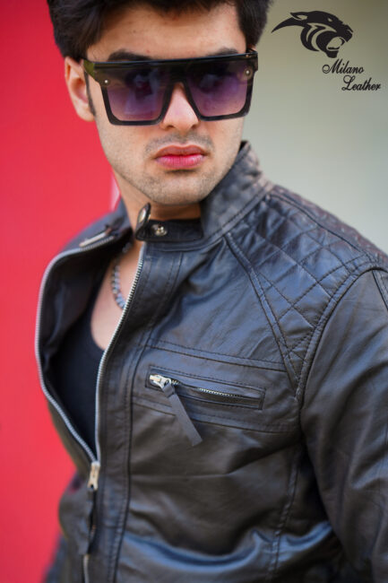 Men Black Leather Jacket ML-jk001