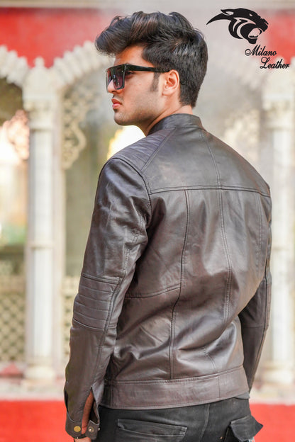 Men Black Leather Jacket ML-jk006