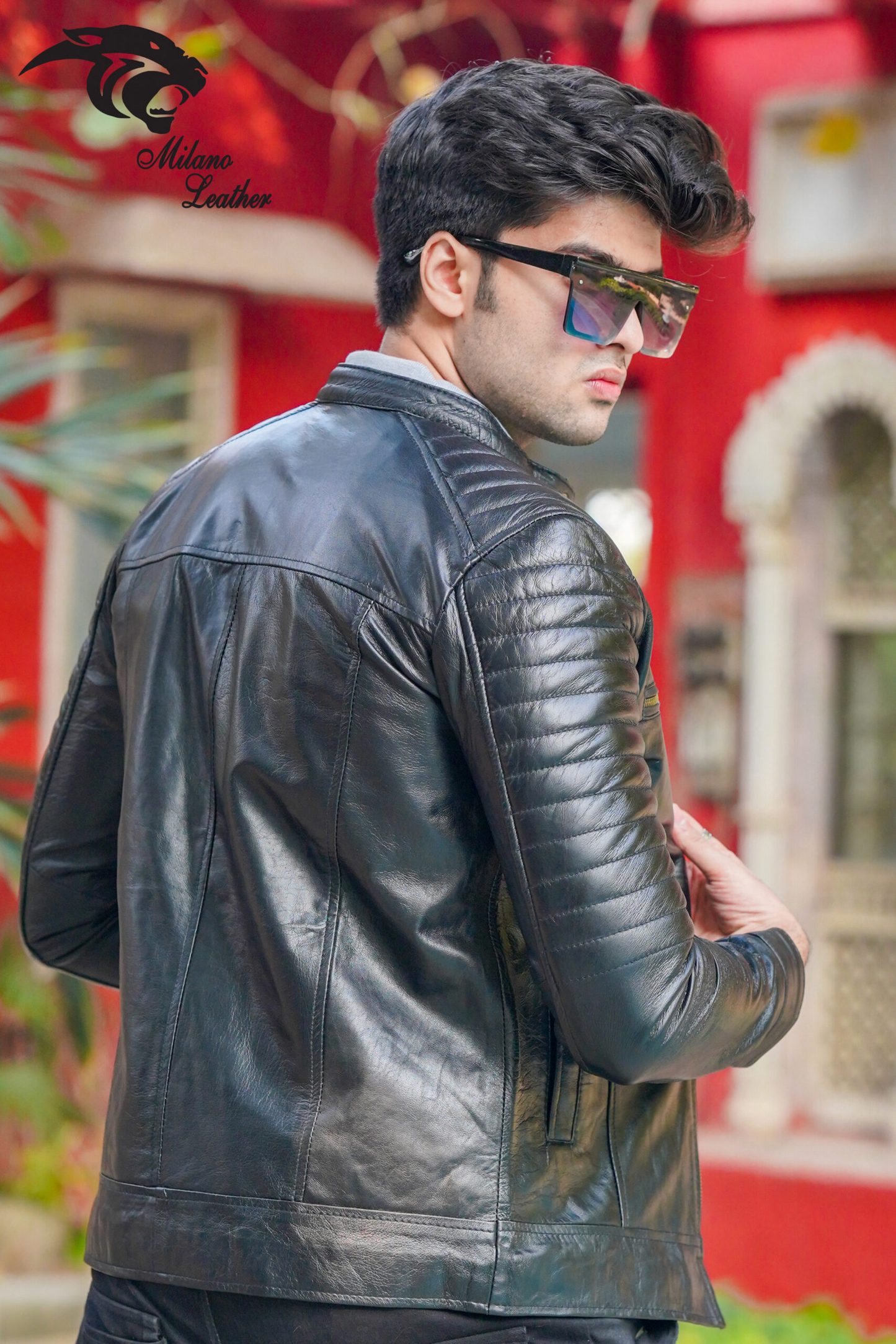 Men Black Leather Jacket ML-jk007