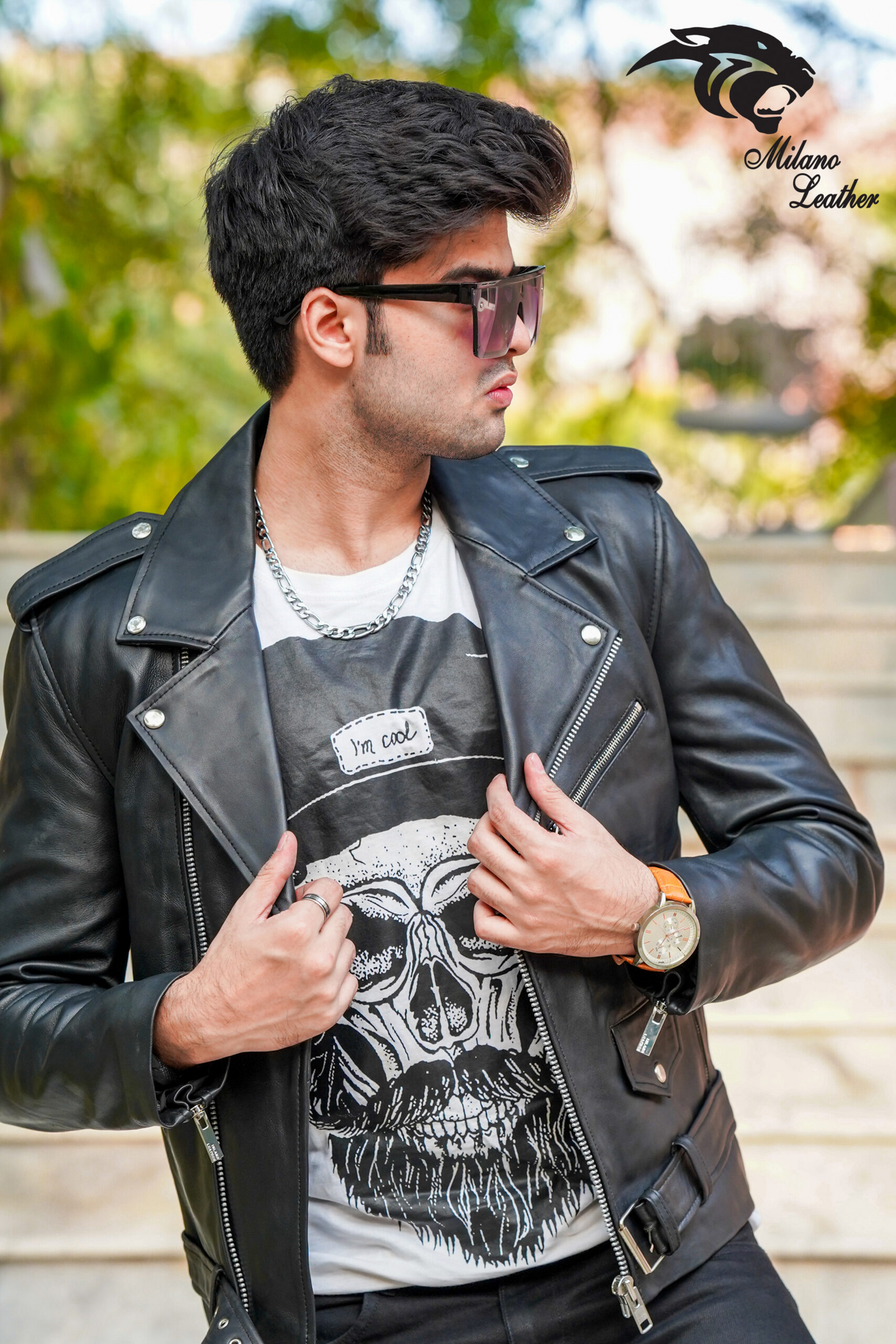 Men Black Leather Jacket ML-jk0011