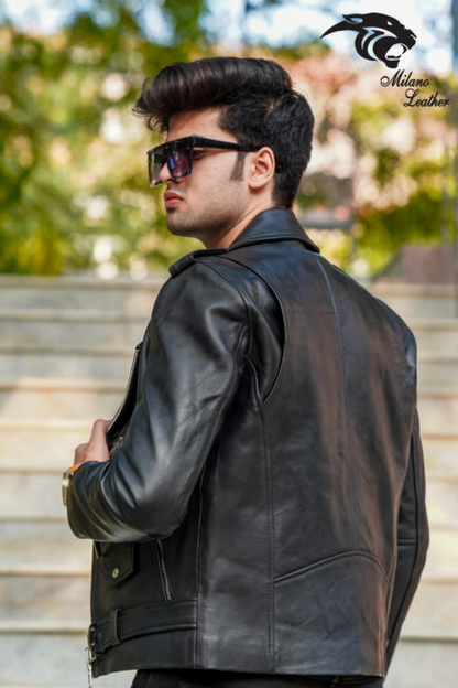 Men Black Leather Jacket ML-jk0011