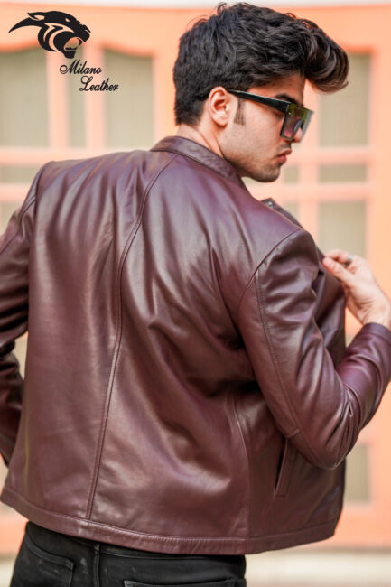 Men Dark Brown Leather Jacket ML-jk0012