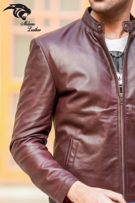 Men Dark Brown Leather Jacket ML-jk0012