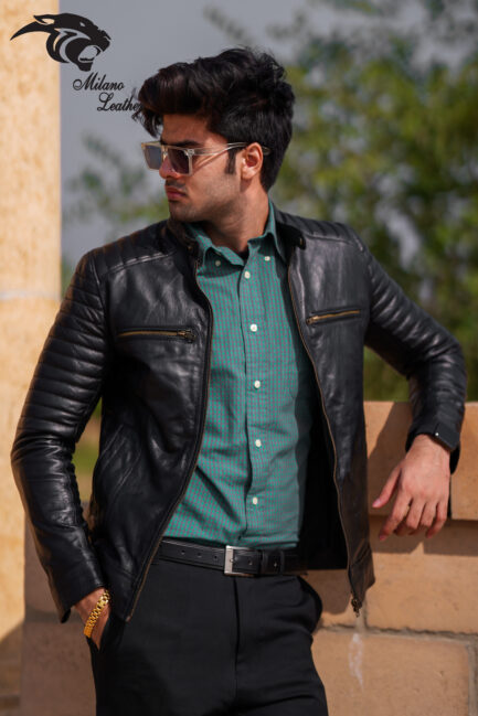 Men Black Leather Jacket ML-jk0015