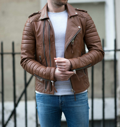 Stylish Biker Leather Jacket For Men-ML-JK0024