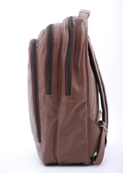 Trio Leather Backpack (BROWN)-ML_002