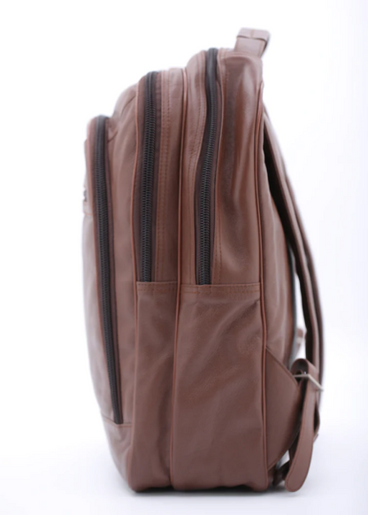 Trio Leather Backpack (BROWN)-ML_002