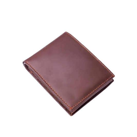 Minimalist Mens Leather Bi-Fold Wallet-brown-LW-0015