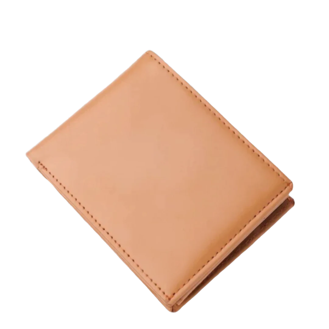 Minimalist Mens Leather Bi-Fold Wallet-camel-LW-0016