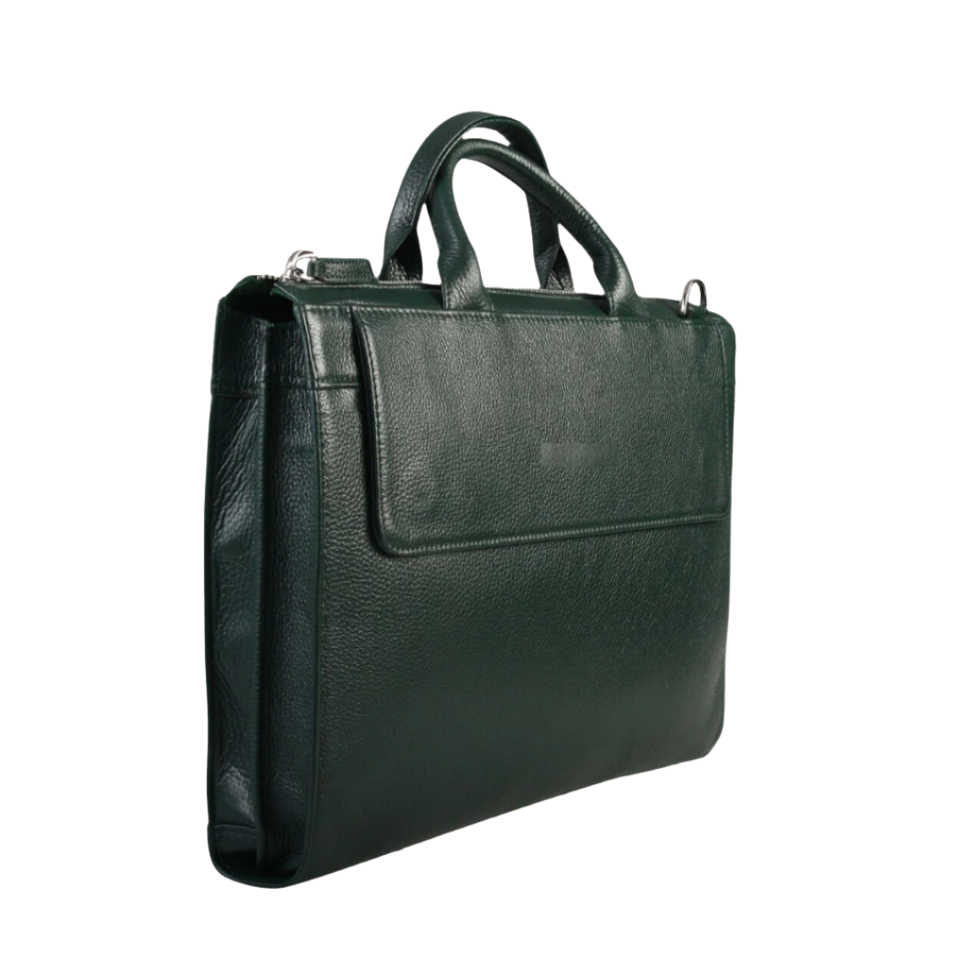 Leather Laptop Bag-Green-LB-005