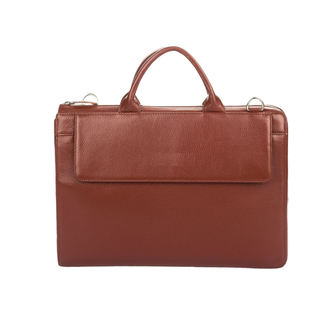 Leather Laptop Bag-Tan-LB-007