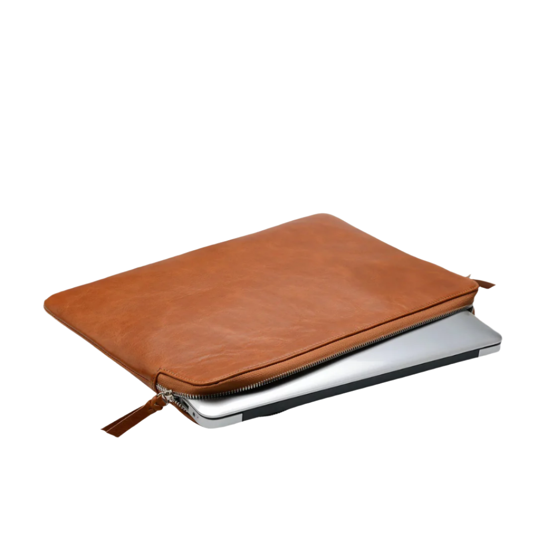 Leather Laptop Sleeve Case With Zipper-LB-0010