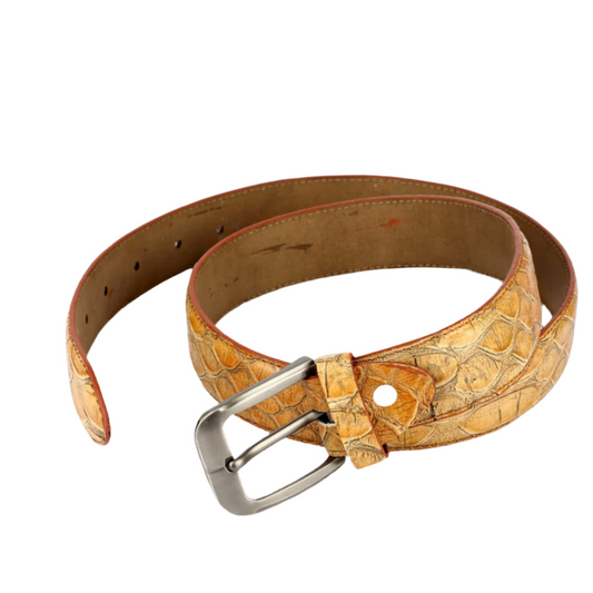 Milano Leather Alligator Belt – Camel- ML_002