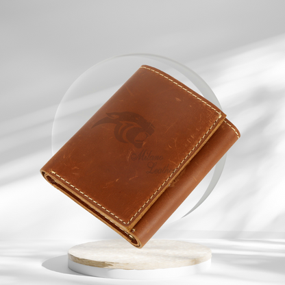 The Compact Trifold Wallet // Crazy Horse Leather // Light Brown-ML-0010