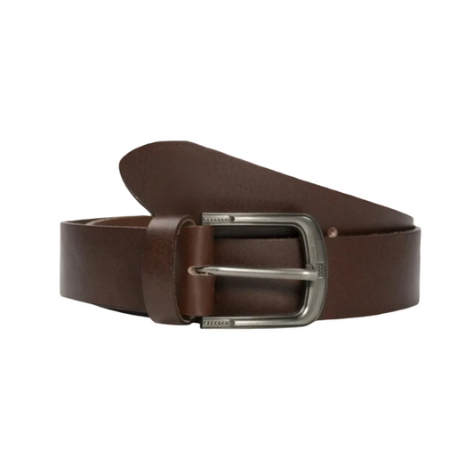 Mens Dark Brown Minimal Laminated Leather Belt-ML-BL-003