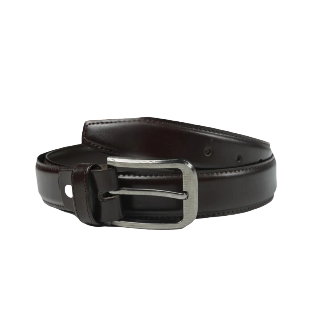 Formal Leather Belt Single Stitch-Black-ML-BL-007