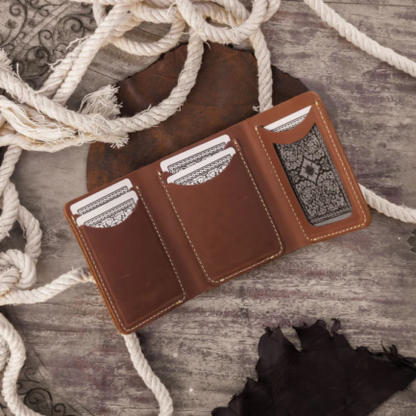 Bosco Trifold Milano Leather Wallet-Wood Brown-Ml-002